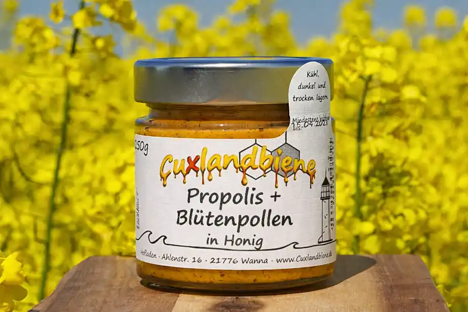 Propolis + Blütenpollen in Honig - Rapsfeld