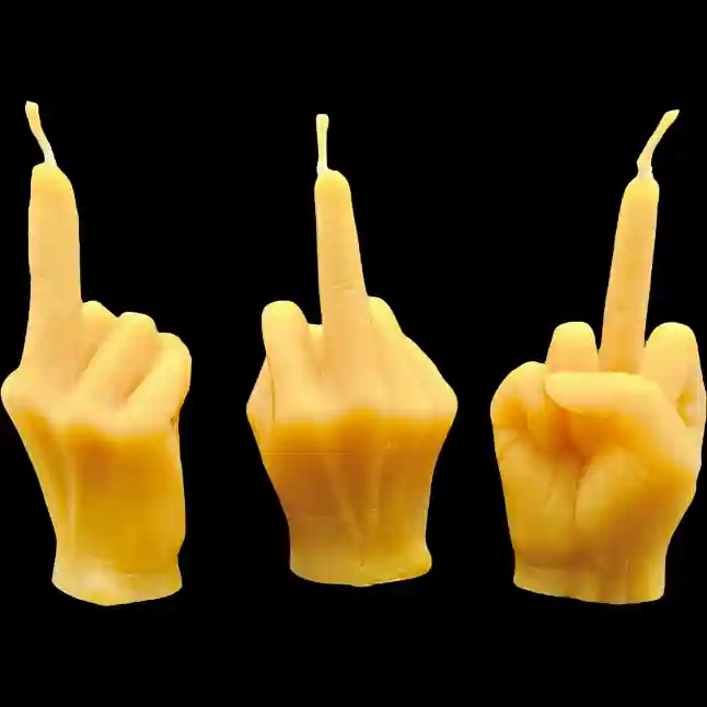 Stinkefinger klein 1 - Gelb - Santa Pauli - Bienenwachskerze Stinkefinger klein 1 - Gelb - Santa Pauli - Bienenwachskerze