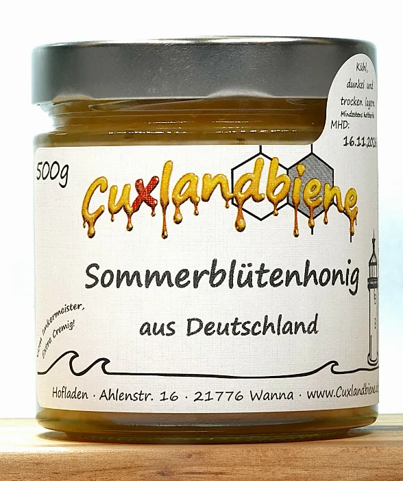 Sommerbluetenhonig 500g Etikett Ansicht