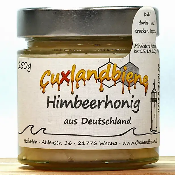 Himbeerblütenhonig 250g Etikett Ansicht