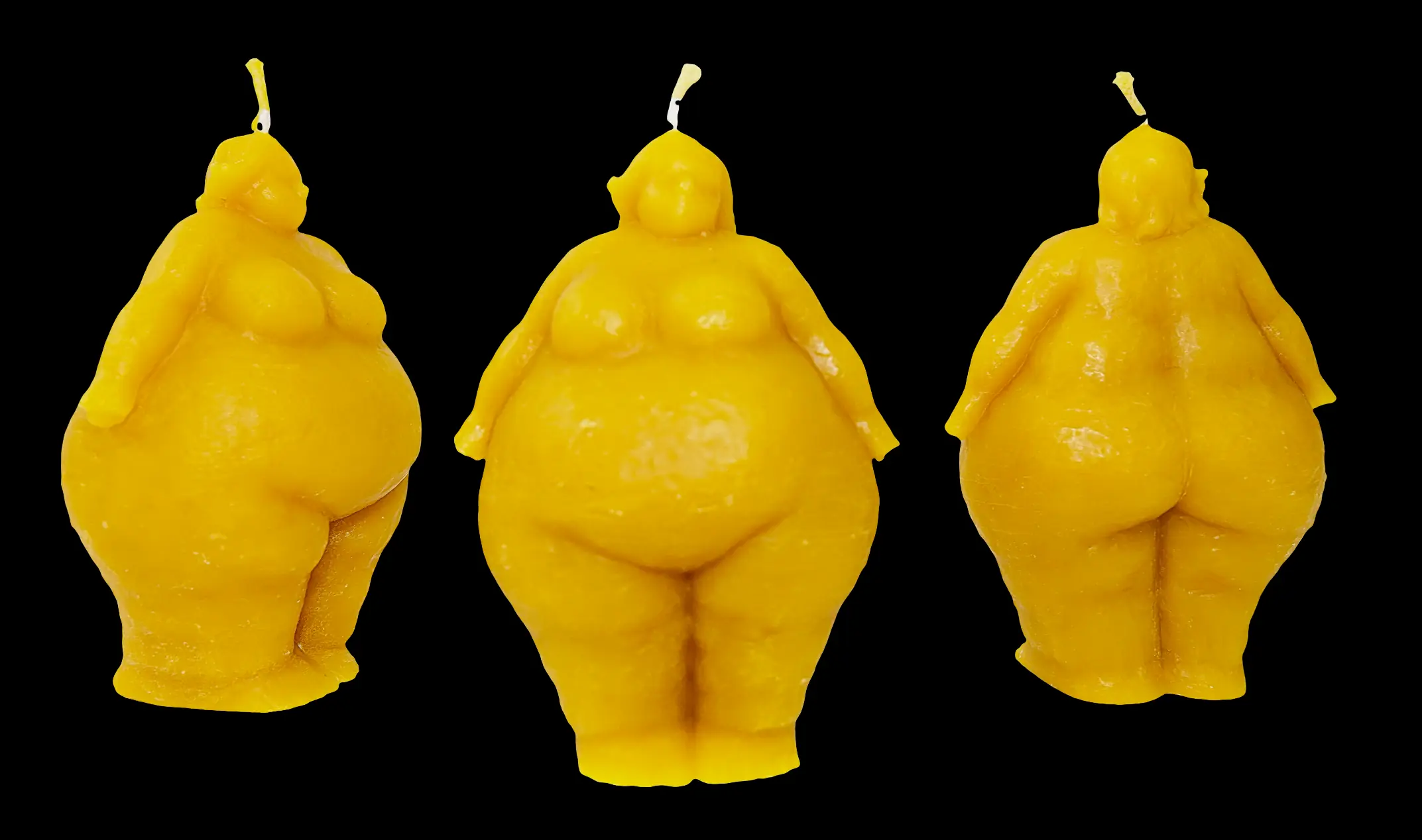 Die Fette Elke - Gelb - Santa Pauli - Bienenwachskerze(1)