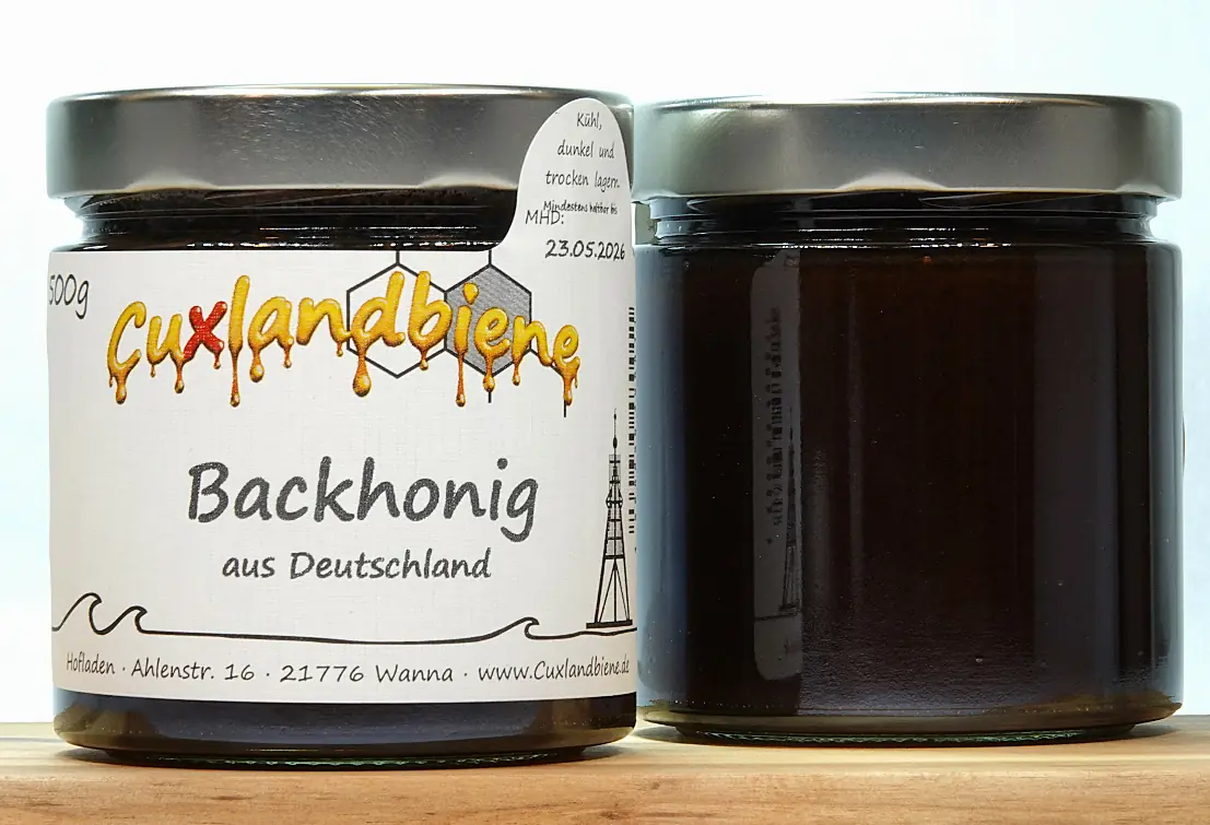 Backhonig 500g Vorne und Hinten Backhonig 500g Vorne und Hinten