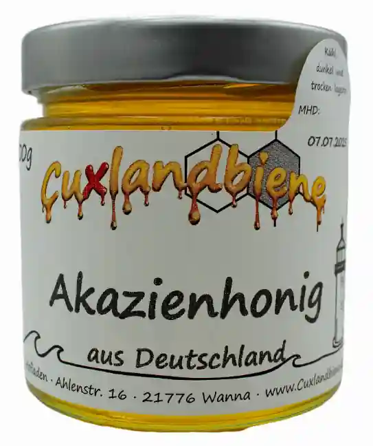 Akazienhonig  Glas mit Etikett