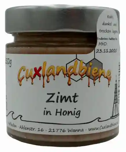 Zimt mit Etikett Zimt mit Etikett