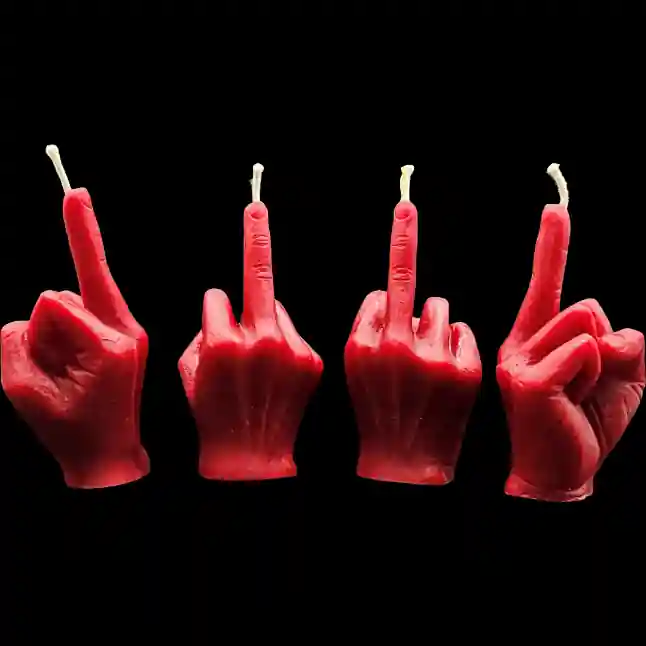 Mittelfinger 1 - Rot - Santa Pauli - Bienenwachskerze Mittelfinger 1 - Rot - Santa Pauli - Bienenwachskerze