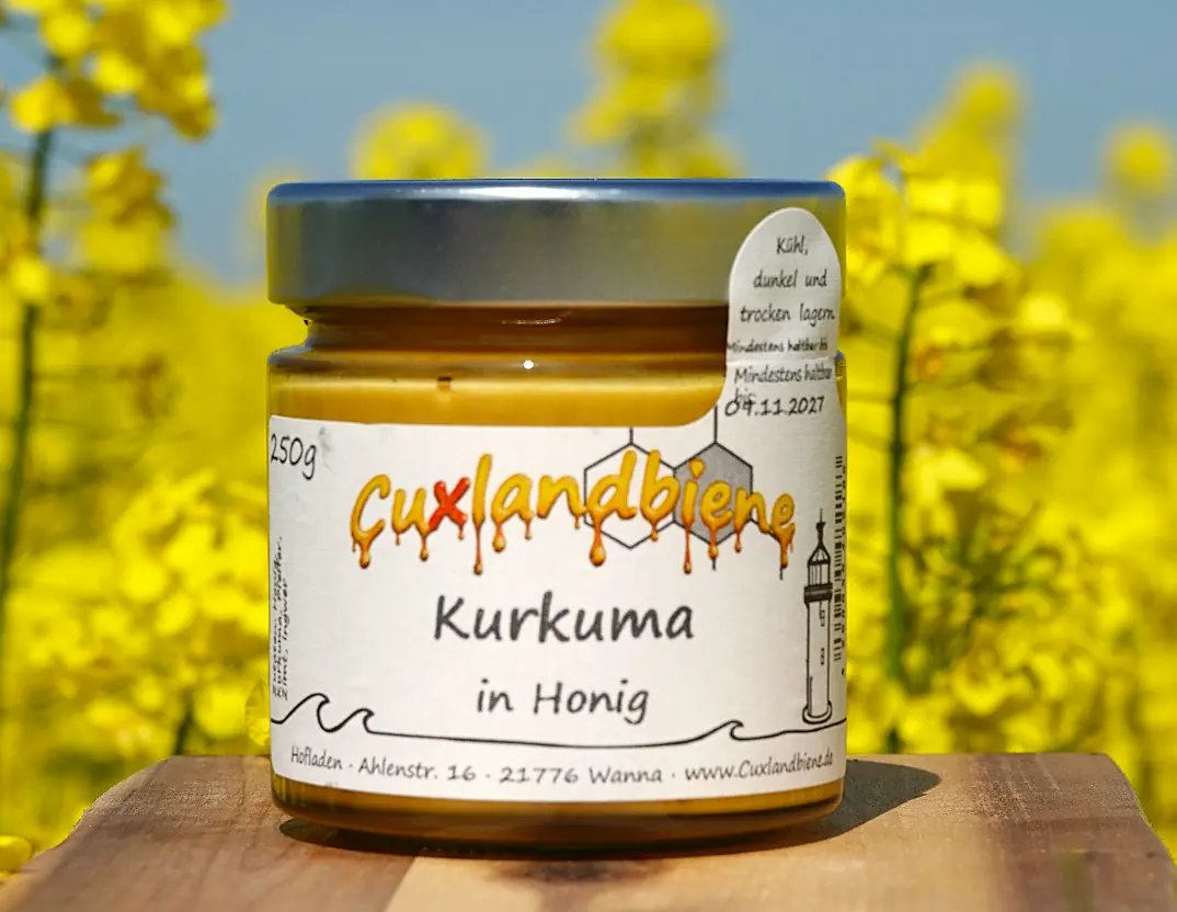 Kurkuma in Honig - Rapsfeld
