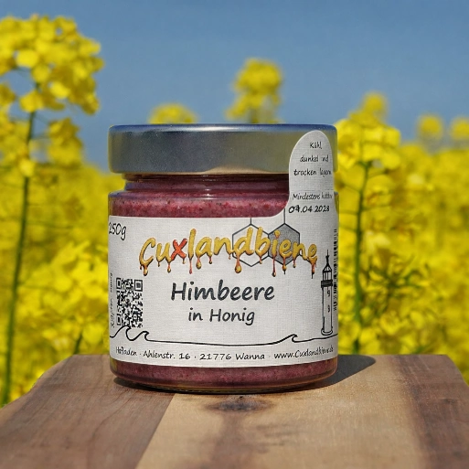 Himbeere in Honig - Rapsfeld