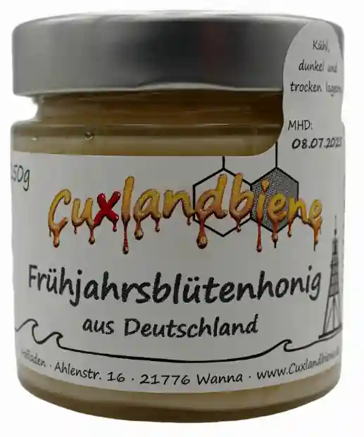 Frühjahrsblütenhonig 250g mit Etikett