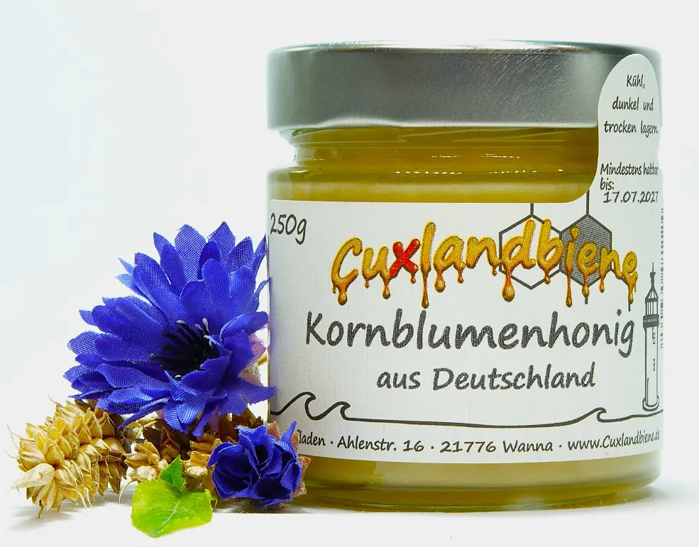 Kornblumenhonig cremig 250g mit Blume