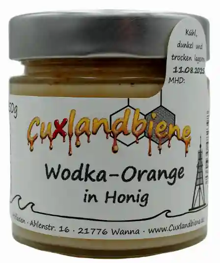 Wodka-Orange mit Etikett Wodka-Orange mit Etikett
