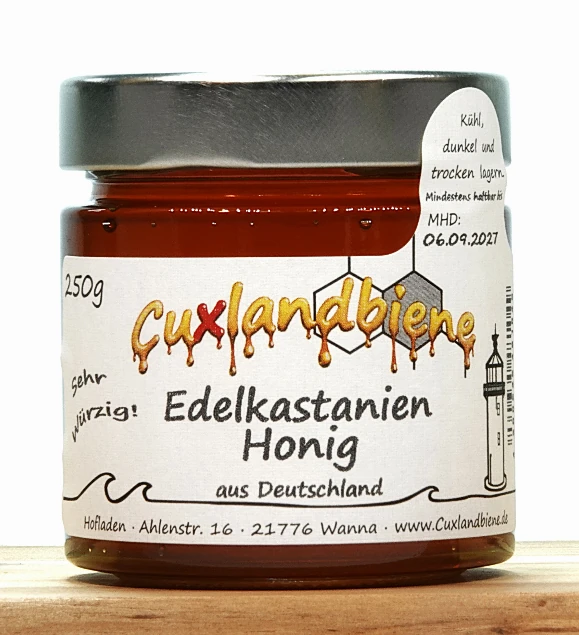 Edelkastanienhonig 250g Etikett Ansicht