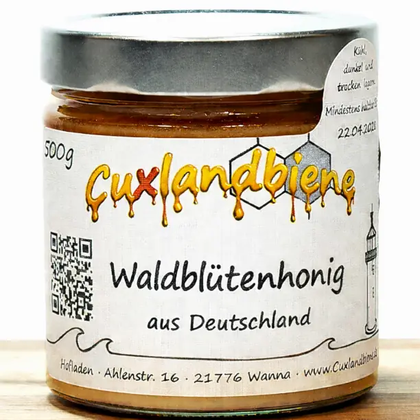 Waldbluetenhonig 500g Etikett Ansicht