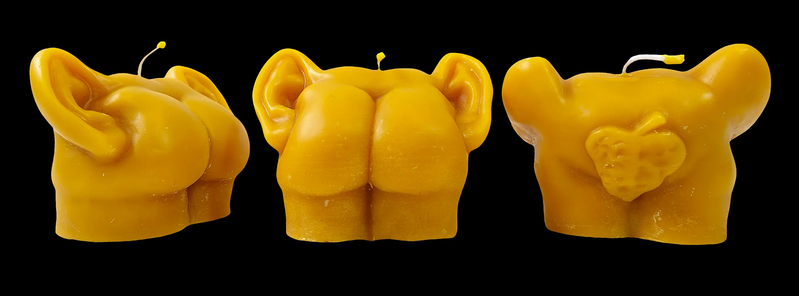 Arsch mit Ohren 1 - Gelb - Santa Pauli - Bienenwachskerze(1)