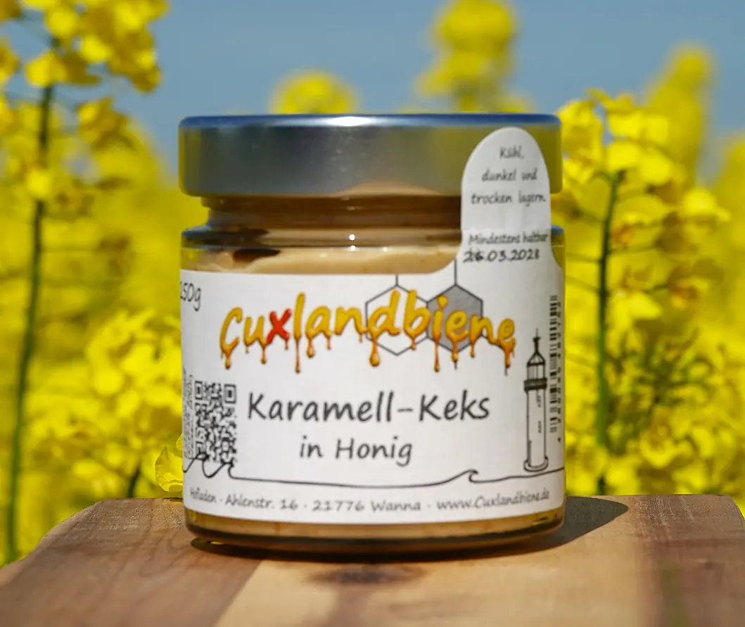 Karamell-Keks in Honig - Rapsfeld Karamell-Keks in Honig - Rapsfeld