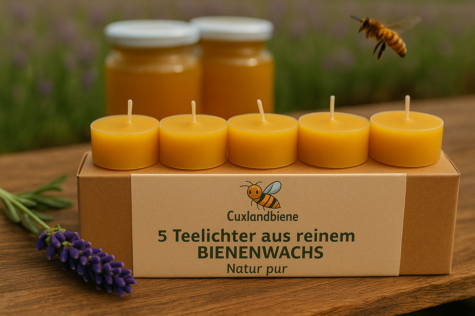 5x Teelichter aus reinem Bienenwachs (5 Stück) – Natur pur