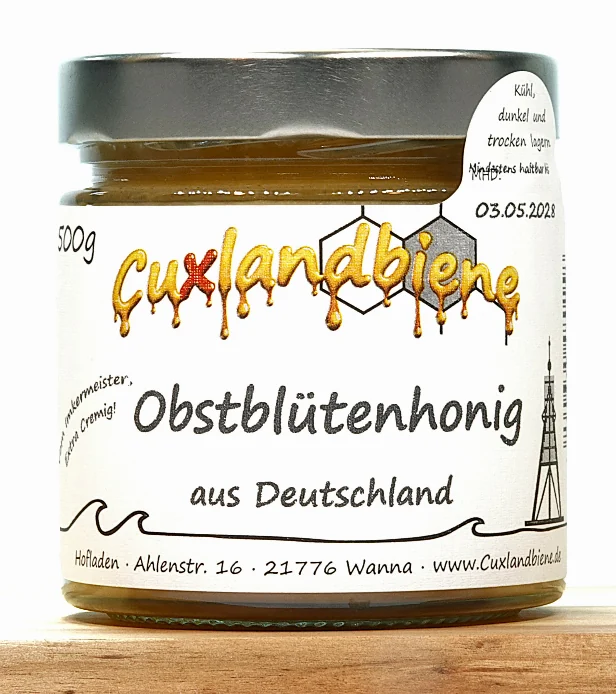 Obstbluetenhonig 500g Etikett Ansicht