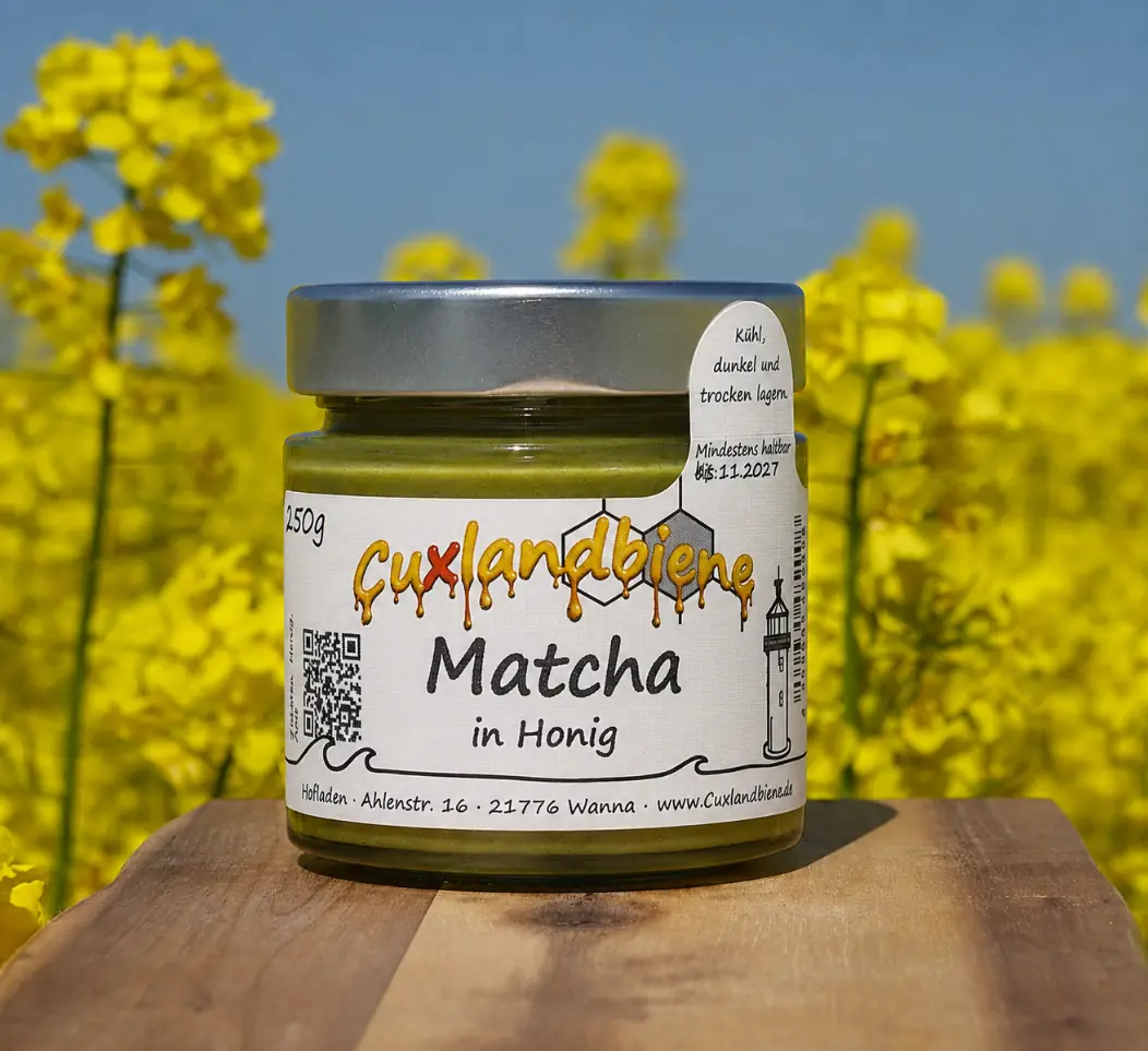 Matcha in Honig - Rapsfeld