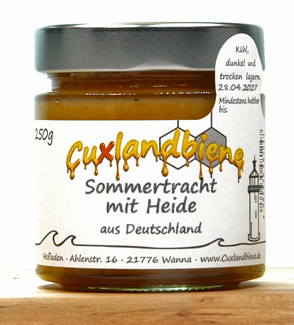 Sommertracht mit Heidehonig 250g Etikett Ansicht