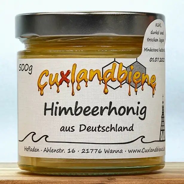 Himbeerblütenhonig 500g Etikett Ansicht