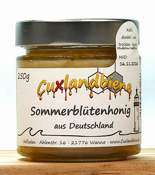 Sommerbluetenhonig 250g Etikett Ansicht