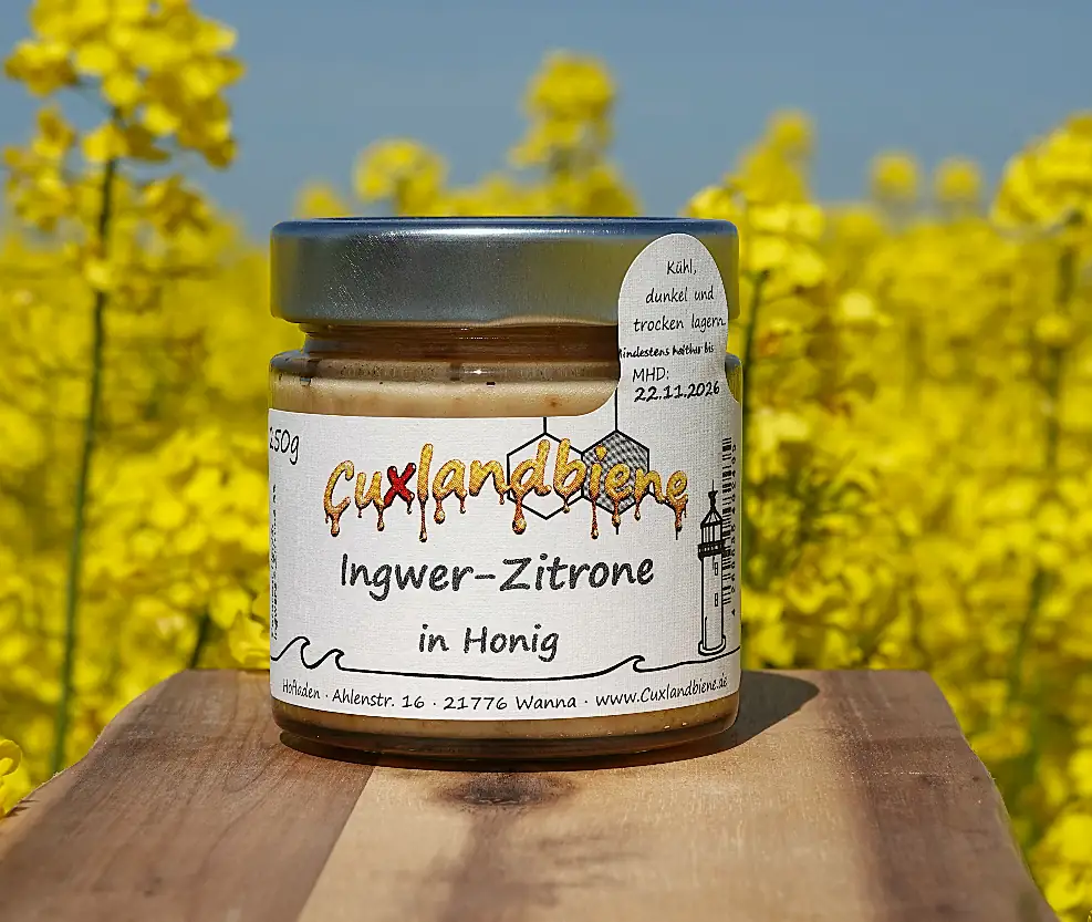 Ingwer-Zitrone in Honig - Rapsfeld Ingwer-Zitrone in Honig - Rapsfeld