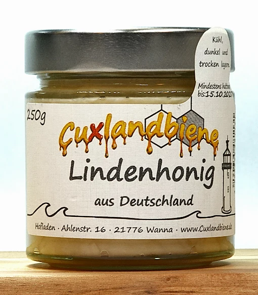 Lindenhonig cremig 250g Etikett Ansicht