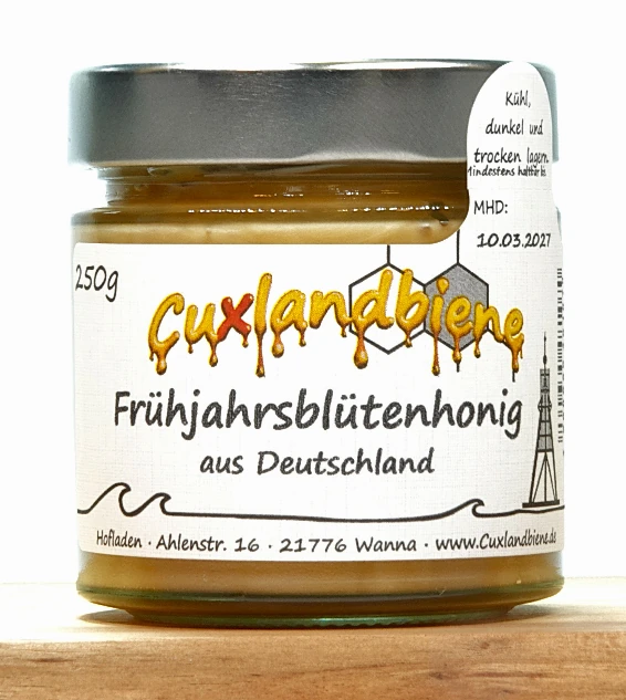 Fruehjahrsbluetenhonig 250g Etikett Ansicht